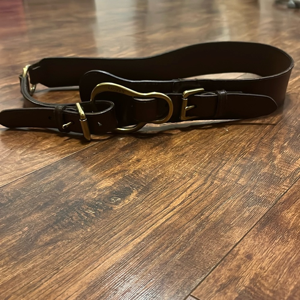 Lauren Ralph Lauren gold hardware leather belt